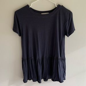 Truly Mary Deeply Dark Gray Short Sleeve Shirt